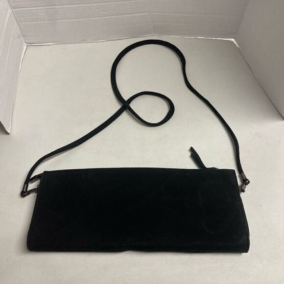 J. RENEE’ Women’s Studded Crossbody Black Suede 4.75X13 - Picture 9 of 10